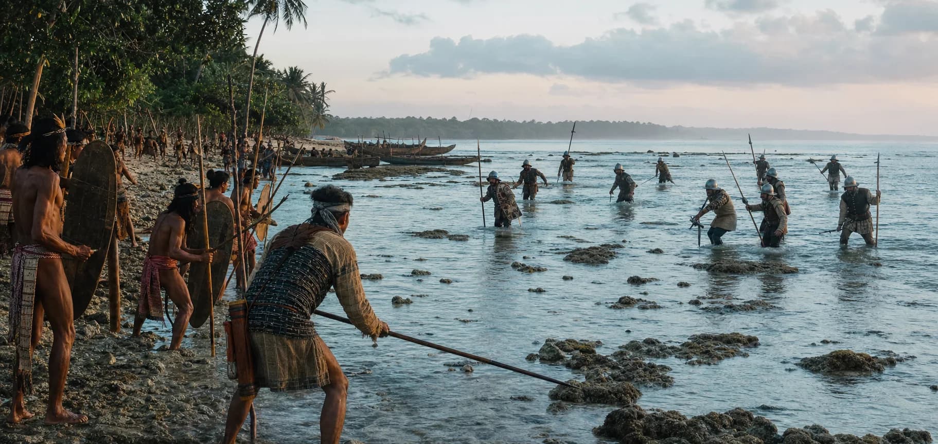 Research-led reconstruction of the battle across the Mactan reef in 1521