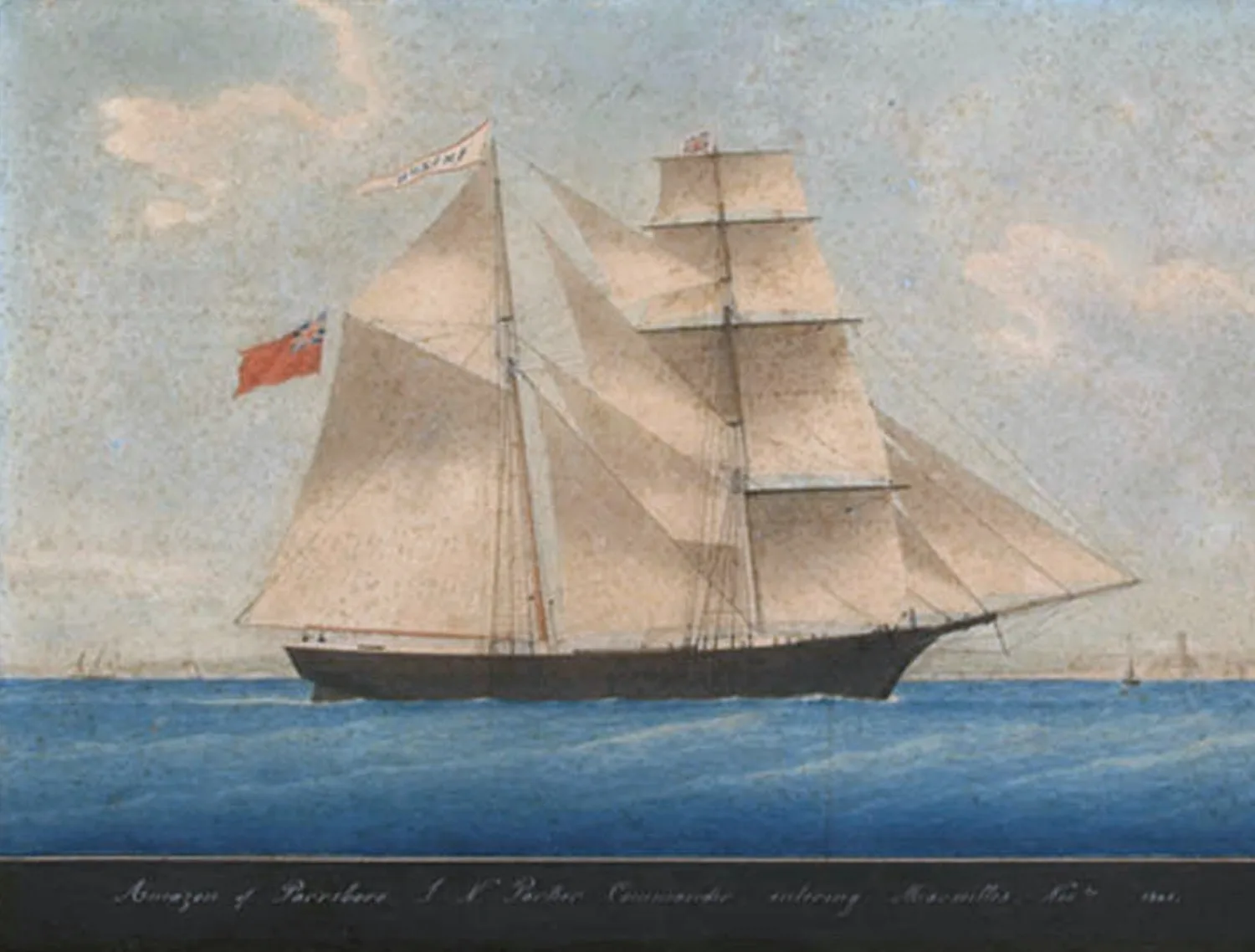 1861 ship portrait of Amazon, later Mary Celeste